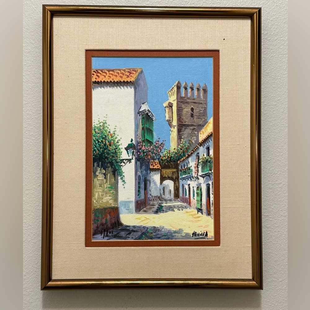 Italian Impressionist oil painting from the mid 20th century. Signed and framed.